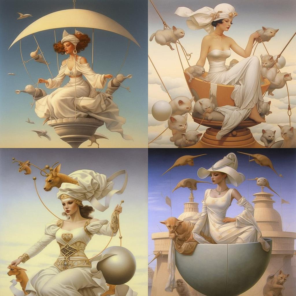 Michael Parkes style, Midjourney V5.1, render 1 of 4