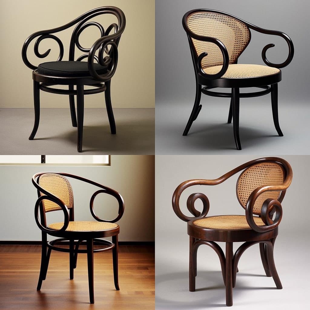 Michael Thonet style, Midjourney V5.1, render 1 of 4