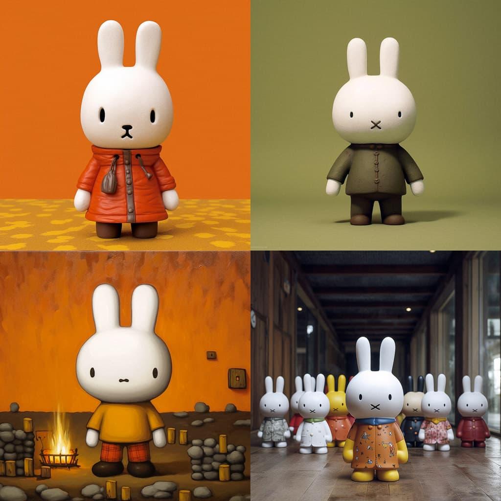 Miffy style, Midjourney V5.1, render 1 of 4