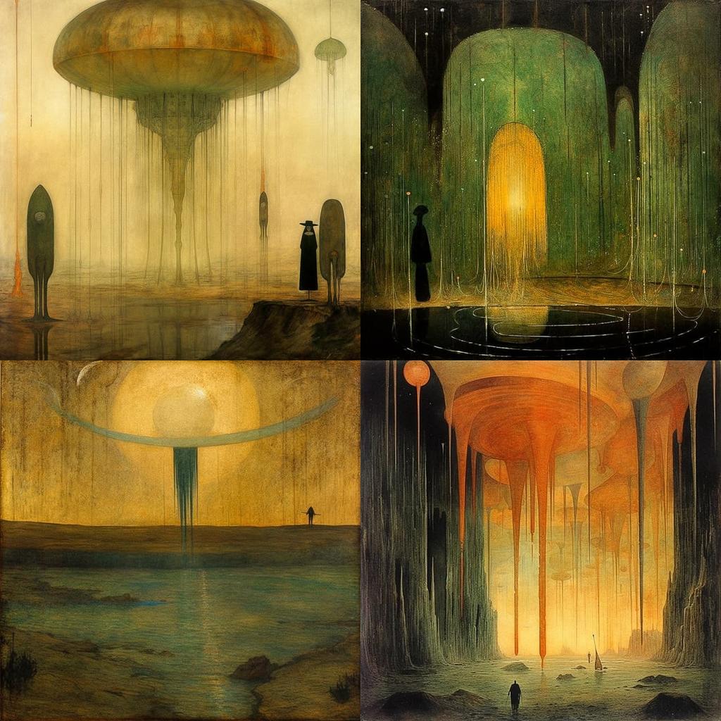 Mikalojus Konstantinas Ciurlionis style, Midjourney V5.1, render 1 of 4