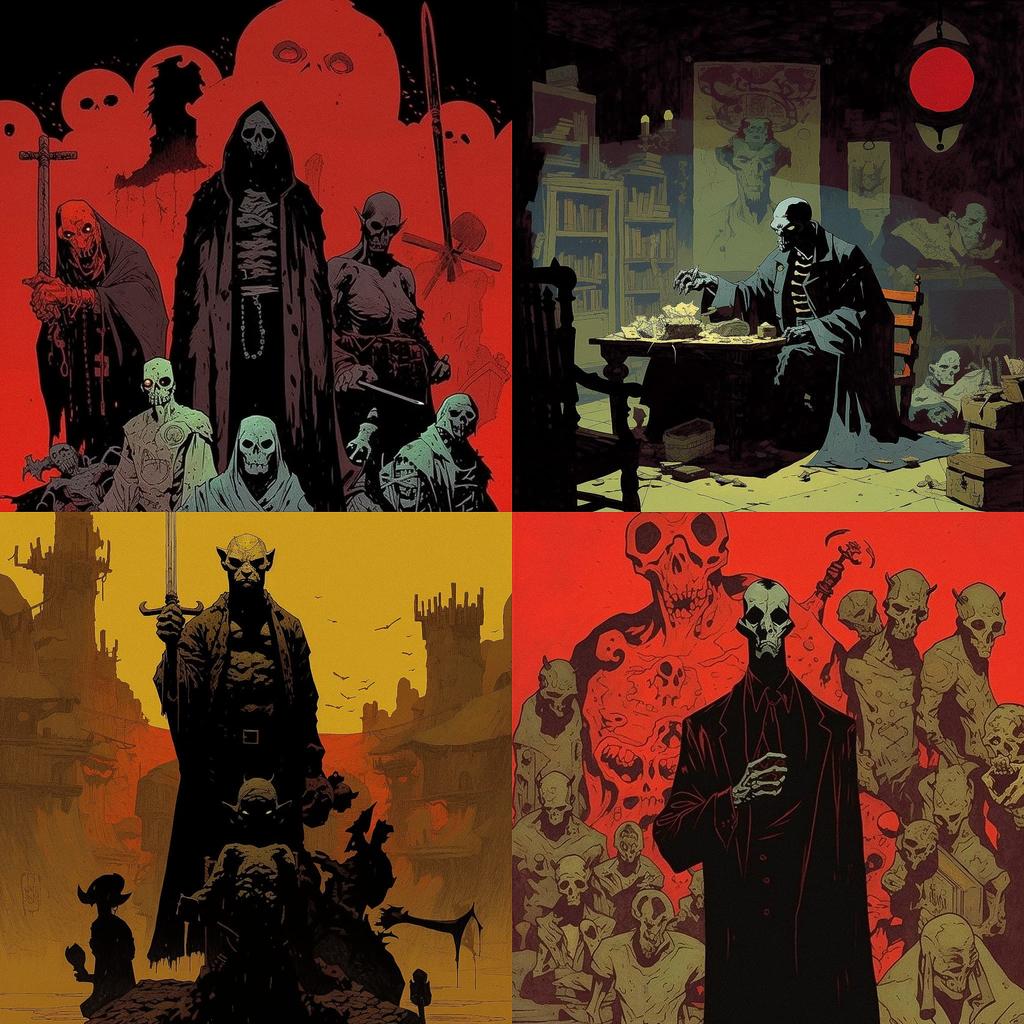 Mike Mignola style, Midjourney V5.1, render 1 of 4