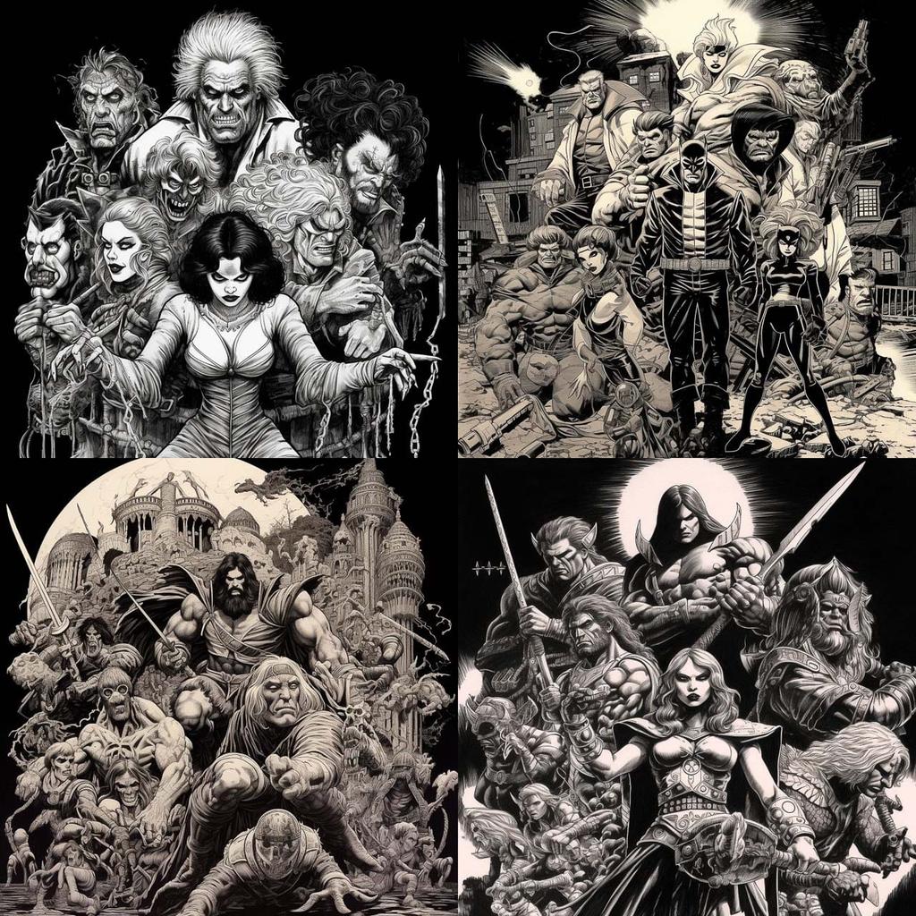 Mike Zeck style, Midjourney V5.1, render 1 of 4
