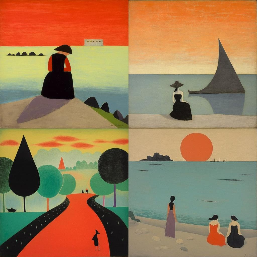 Milton Avery style, Midjourney V5.1, render 1 of 4