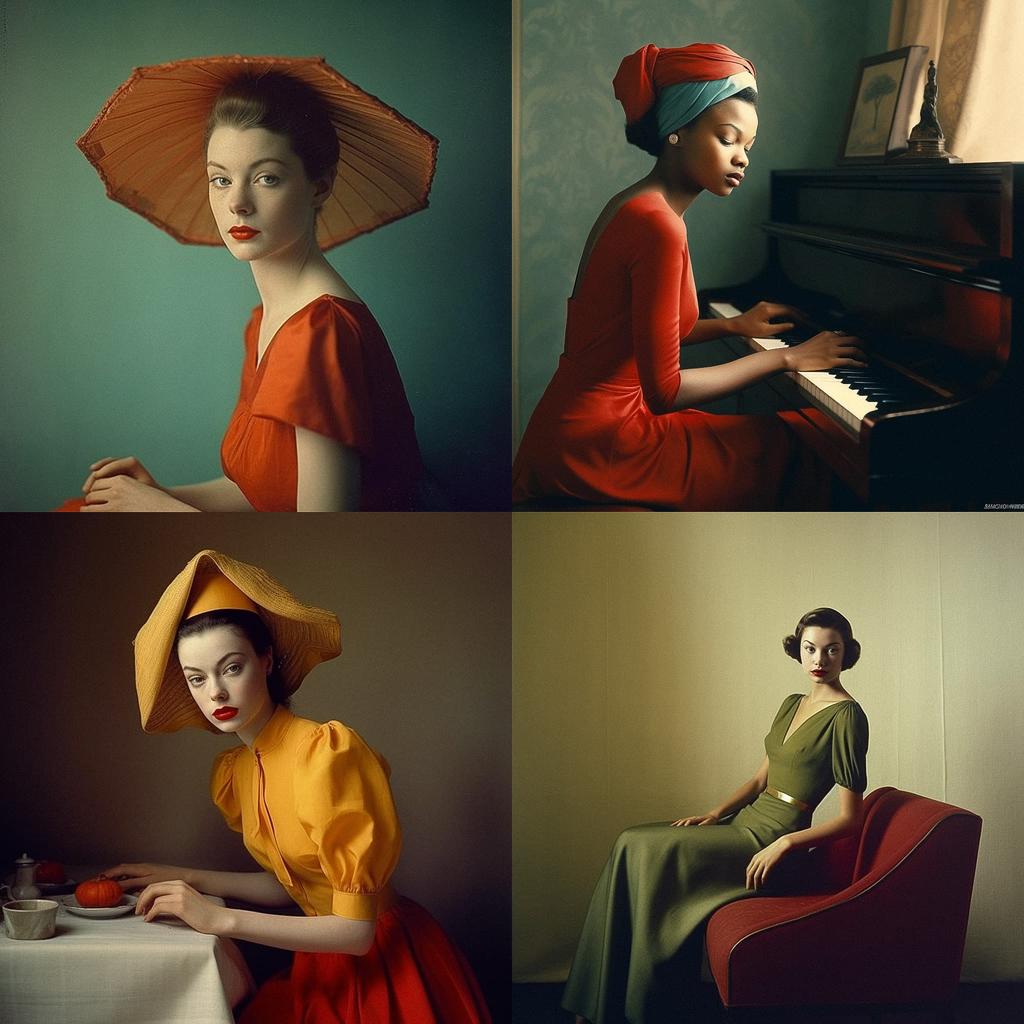 Milton H. Greene style, Midjourney V5.1, render 1 of 4