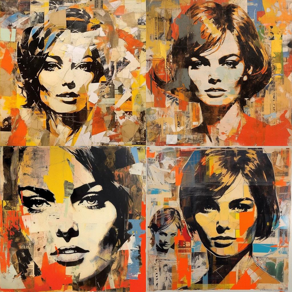 Mimmo Rotella style, Midjourney V5.1, render 1 of 4