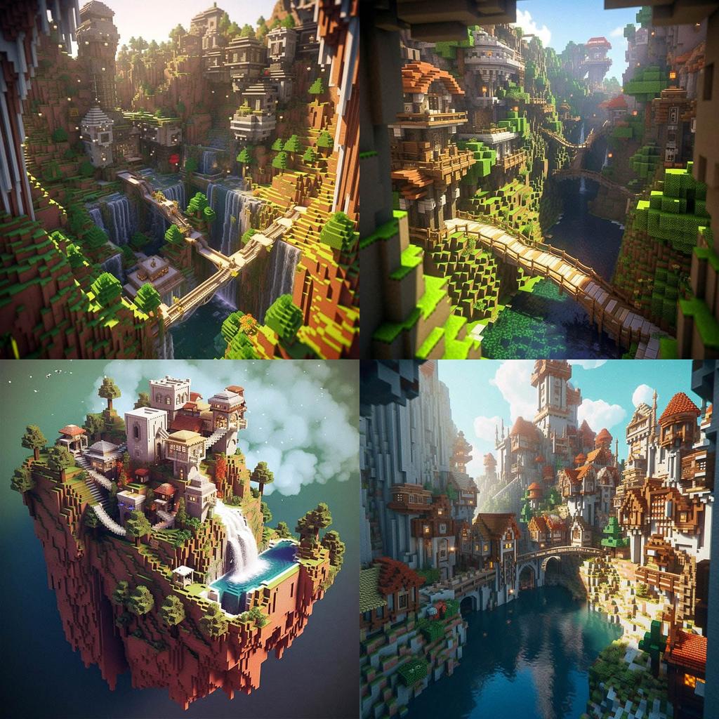 Minecraft style, Midjourney V5.1, render 1 of 4
