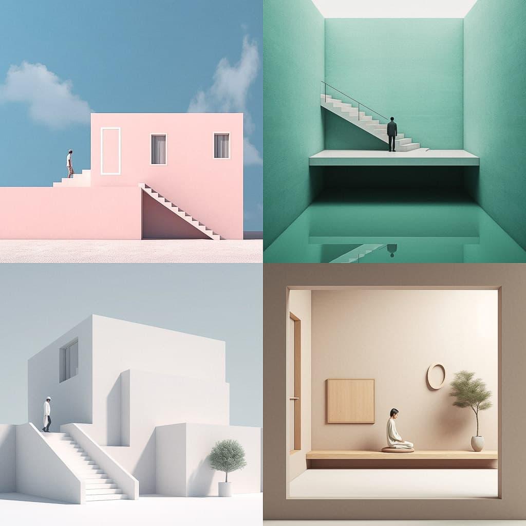 Minimalism style, Midjourney V5.1, render 1 of 4