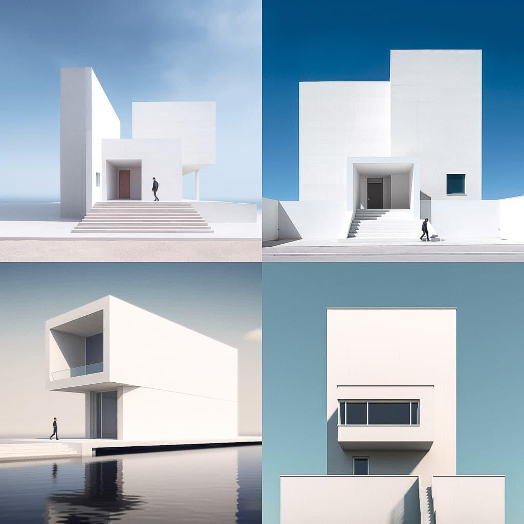 Minimalist architecture style, Midjourney V5.1, render 1 of 4