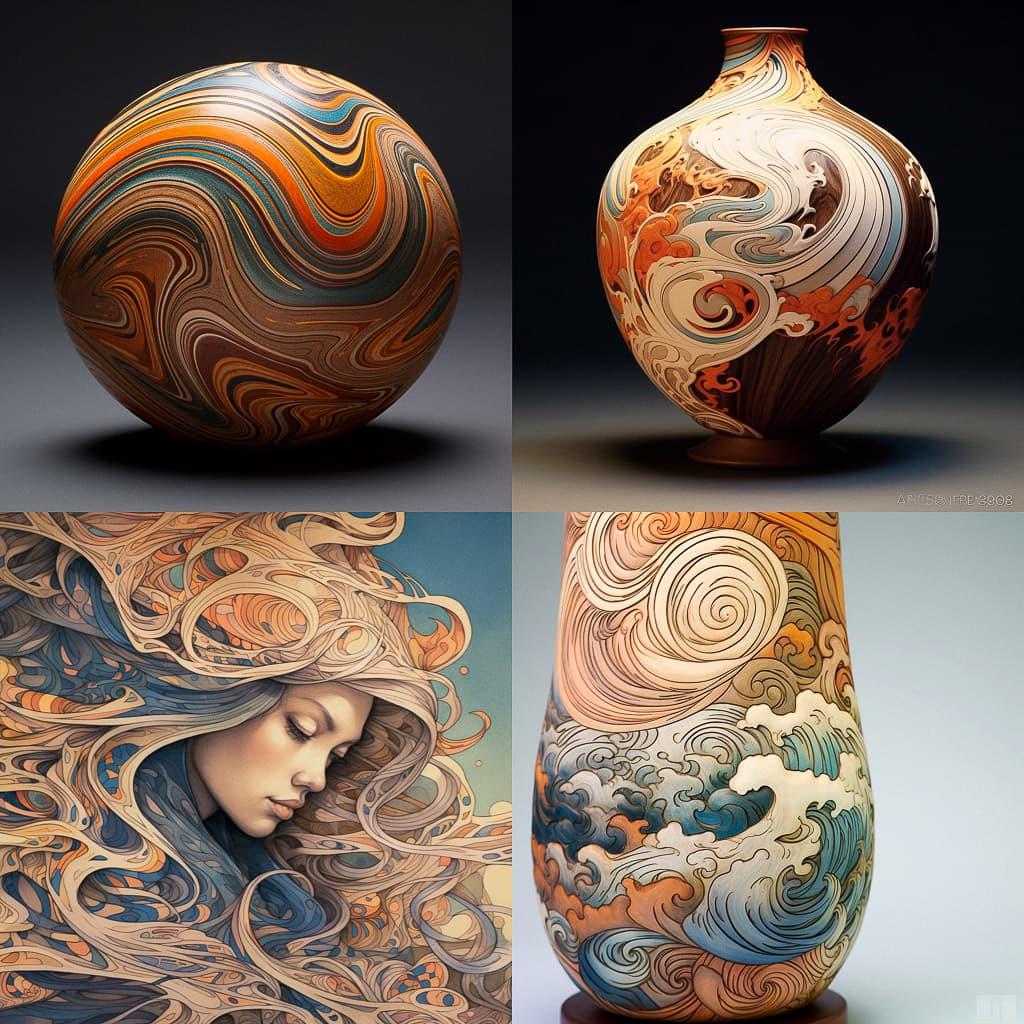 Mokume-gane style, Midjourney V5.1, render 1 of 4
