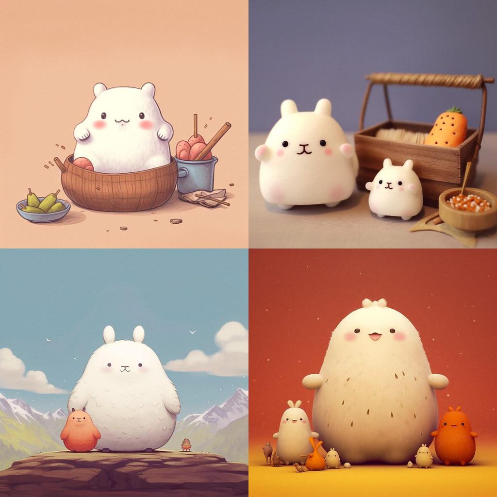 Molang style, Midjourney V5.1, render 1 of 4