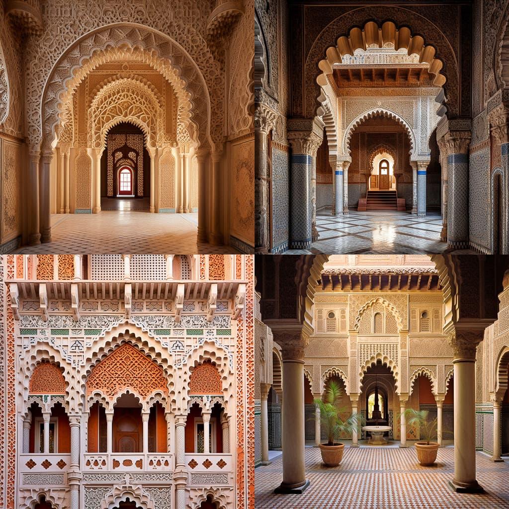 Moorish architecture style, Midjourney V5.1, render 1 of 4