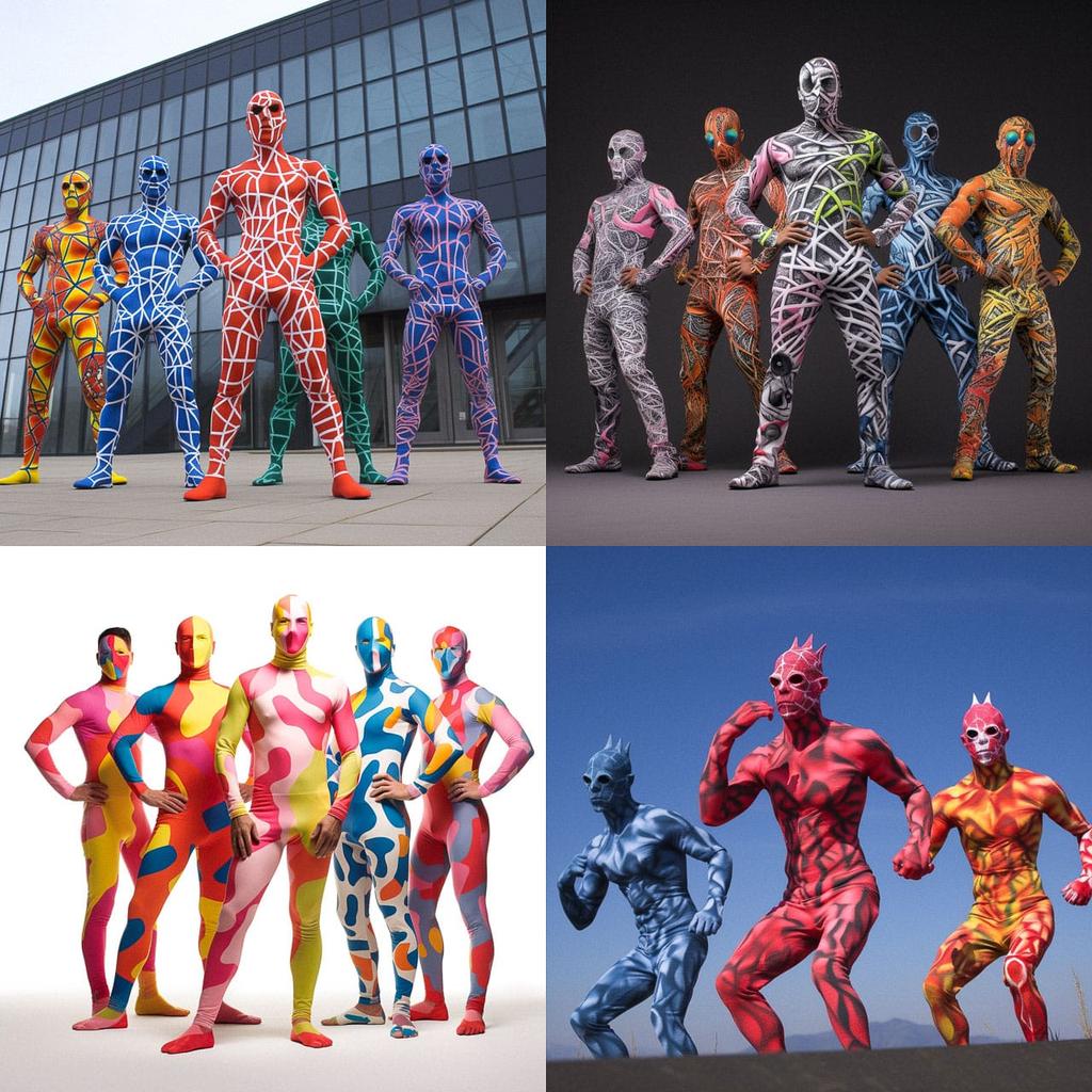 Morphsuits style, Midjourney V5.1, render 1 of 4