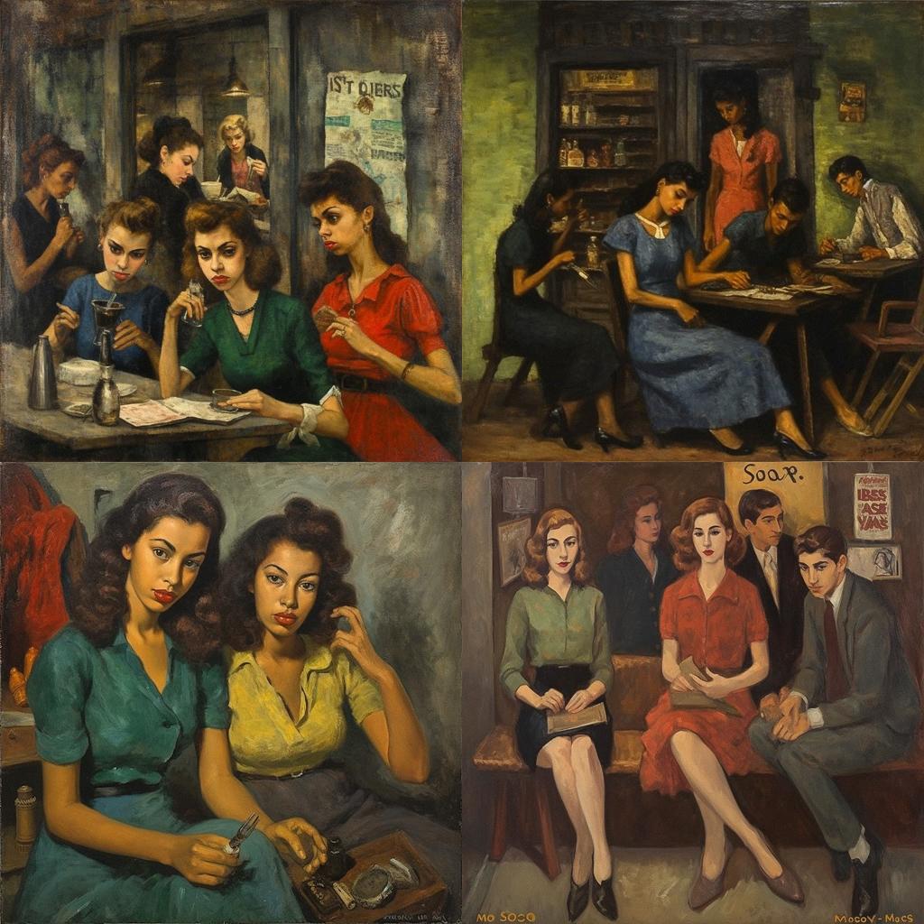 Moses Soyer style, Midjourney V5.1, render 1 of 4