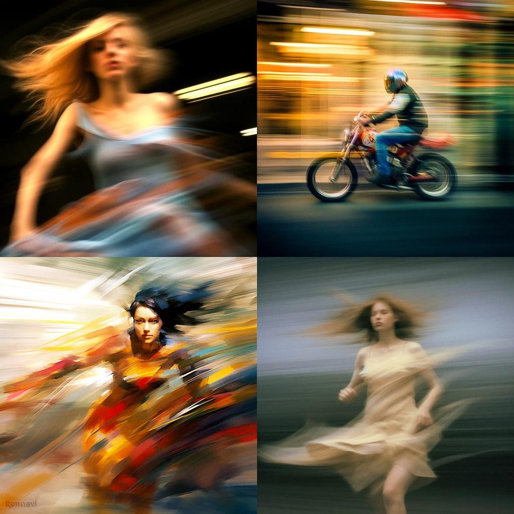 Motion blur style, Midjourney V5.1, render 1 of 4