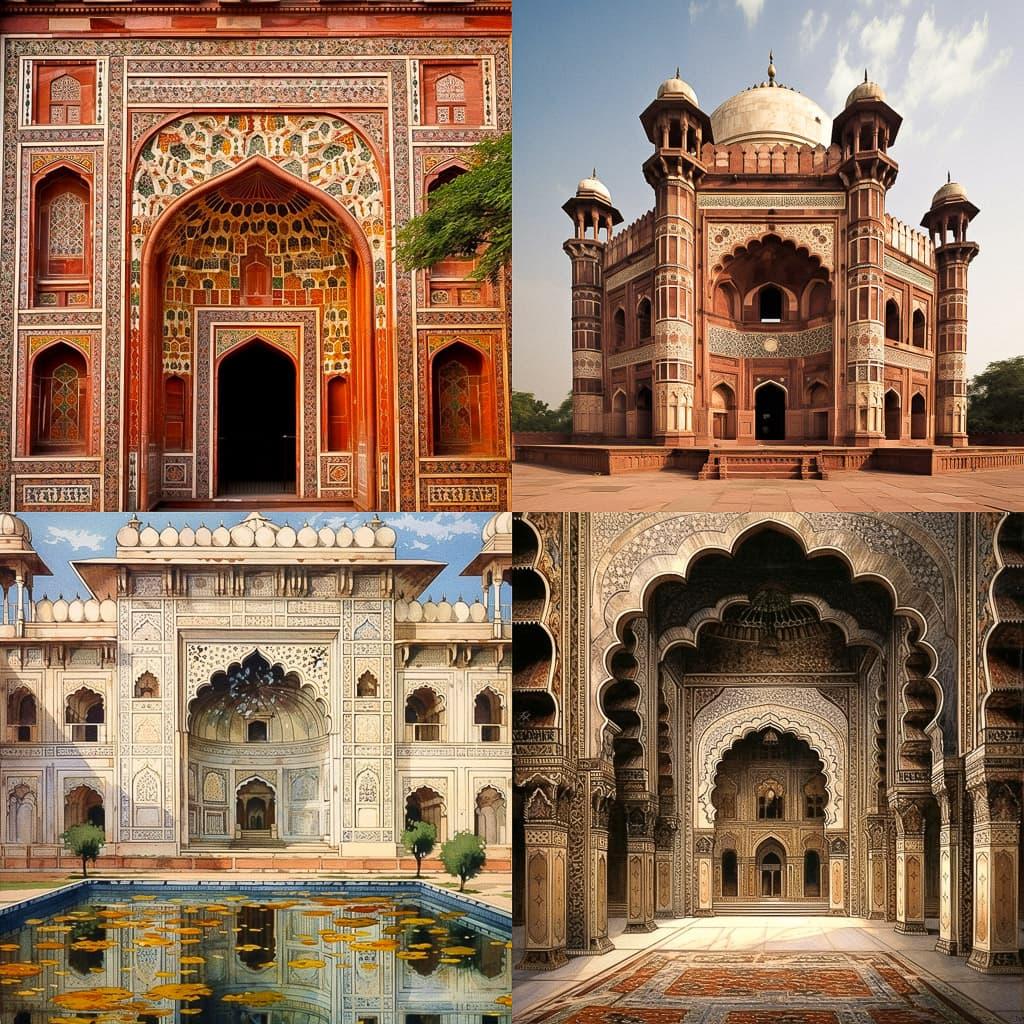 Mughal architecture style, Midjourney V5.1, render 1 of 4