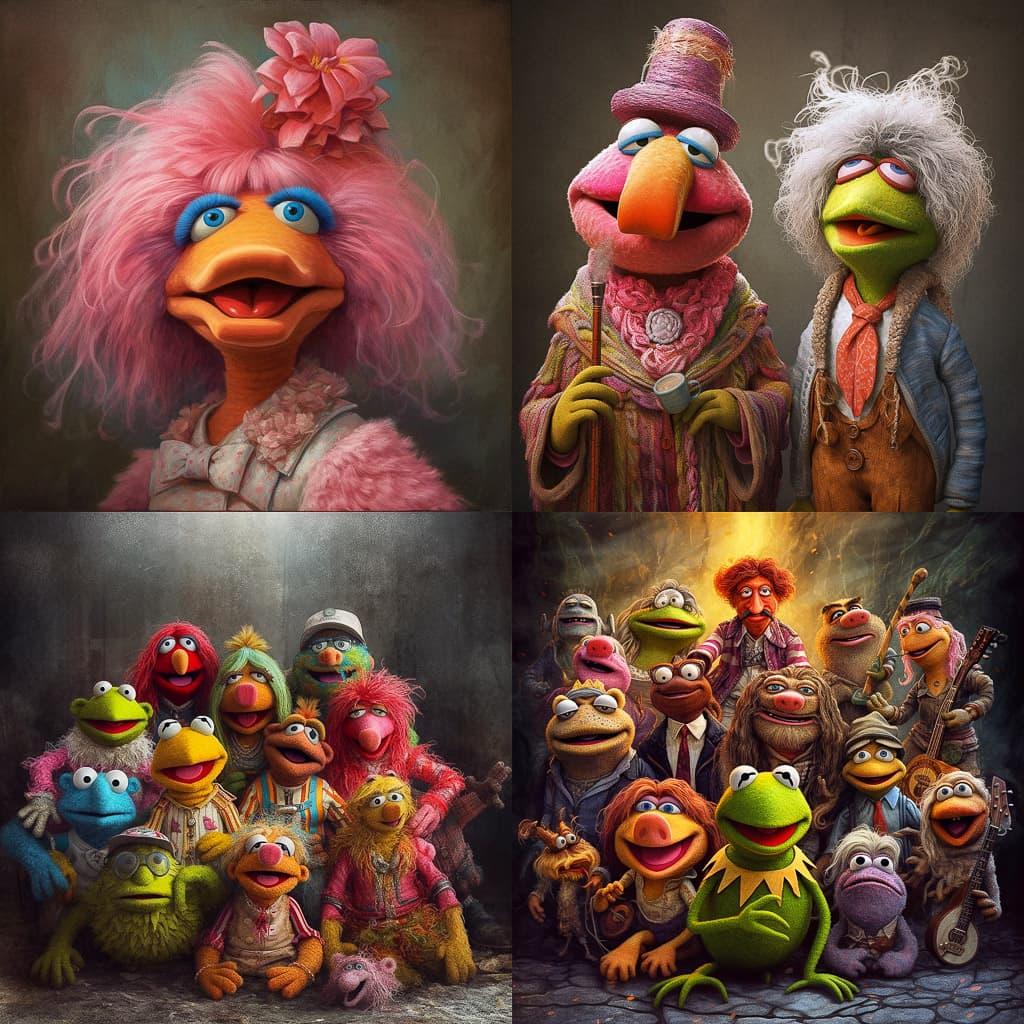 Muppet style style, Midjourney V5.1, render 1 of 4