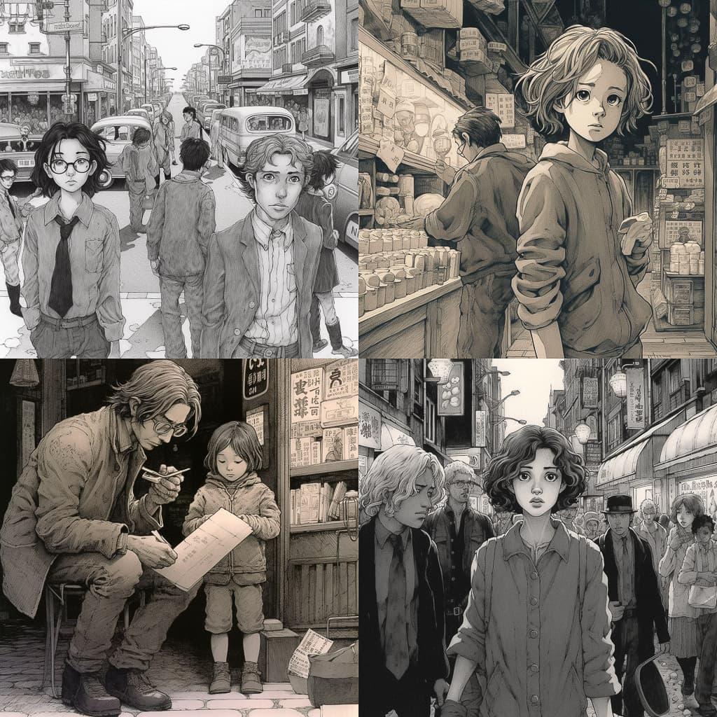 Naoki Urasawa style, Midjourney V5.1, render 1 of 4