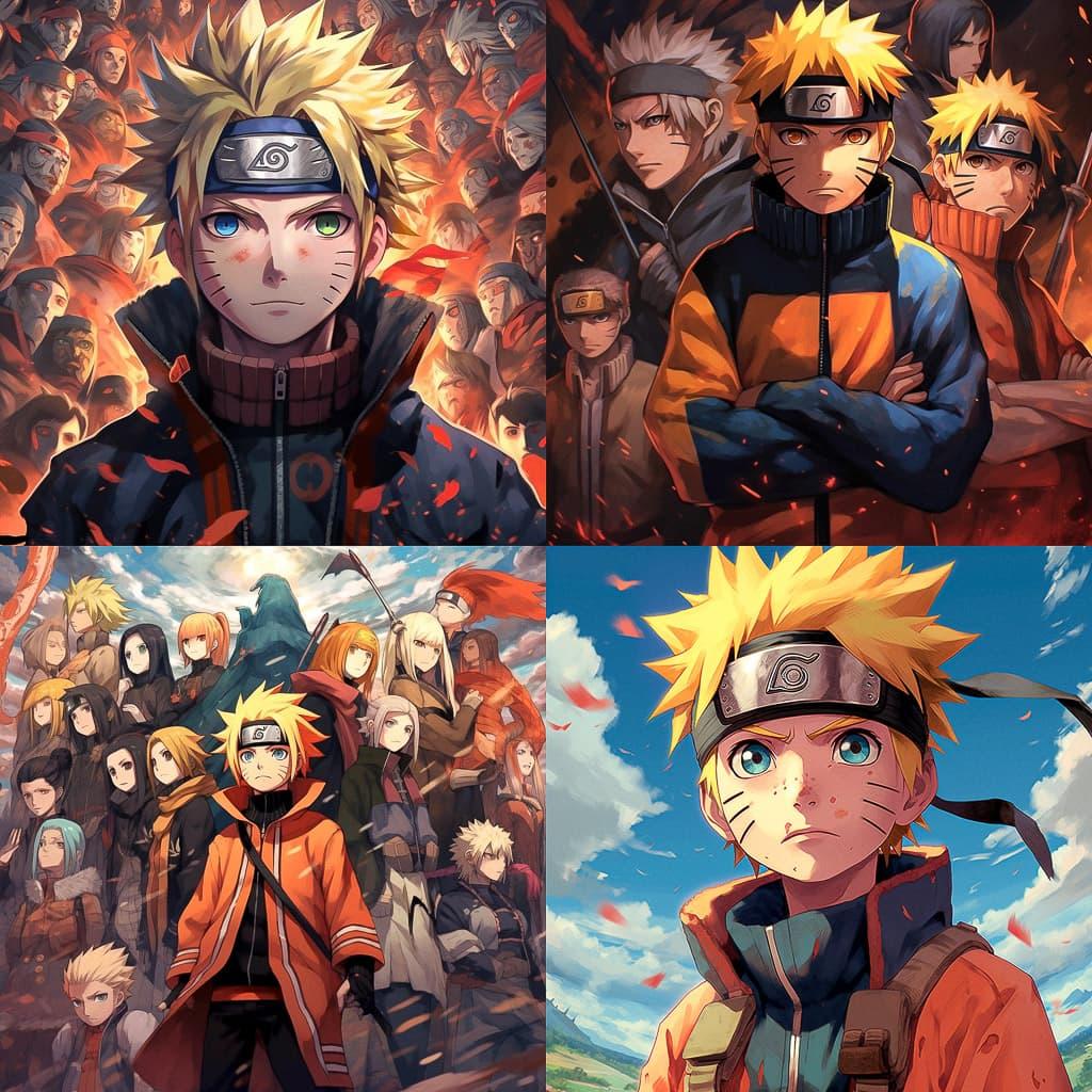 Naruto style, Midjourney V5.1, render 1 of 4