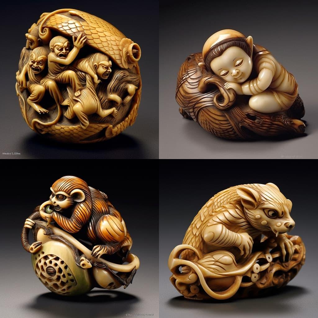 Netsuke style, Midjourney V5.1, render 1 of 4