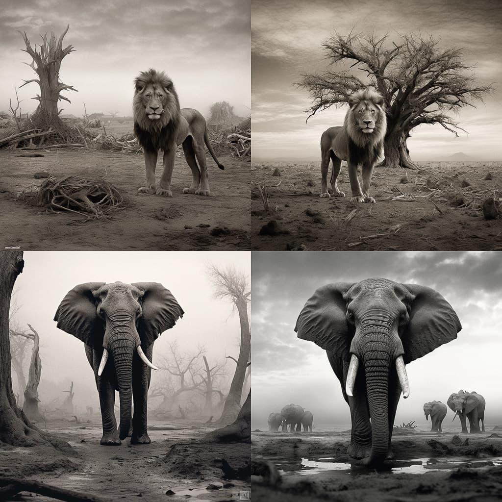 Nick Brandt style, Midjourney V5.1, render 1 of 4