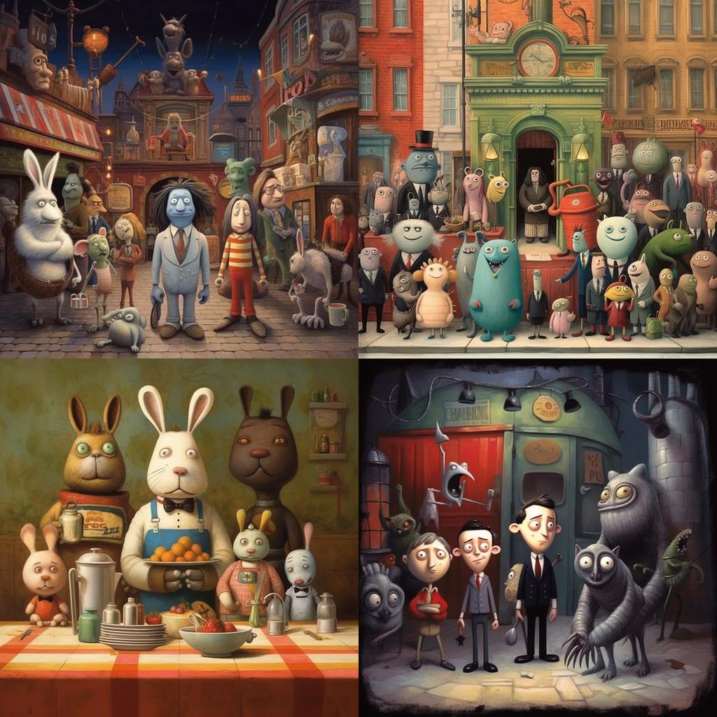 Nick Park style, Midjourney V5.1, render 1 of 4