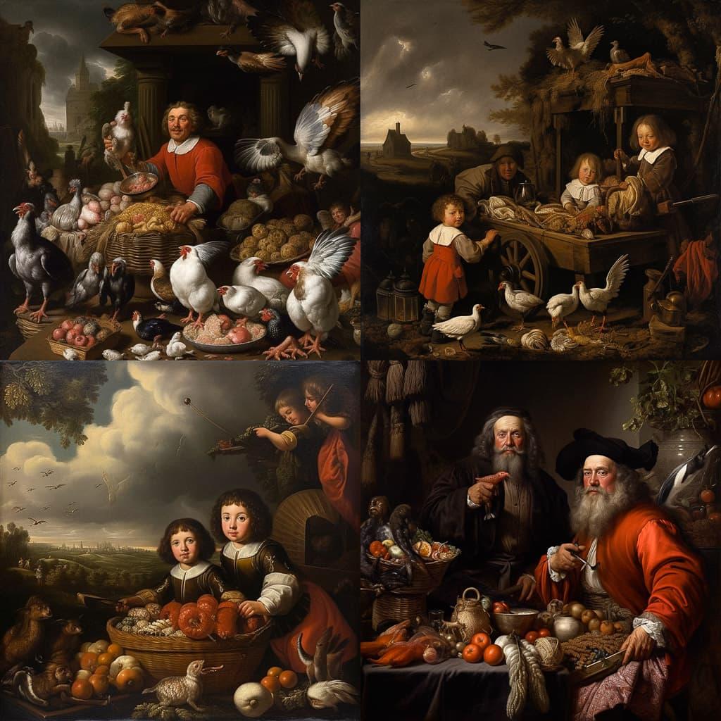 Nicolaes Maes style, Midjourney V5.1, render 1 of 4