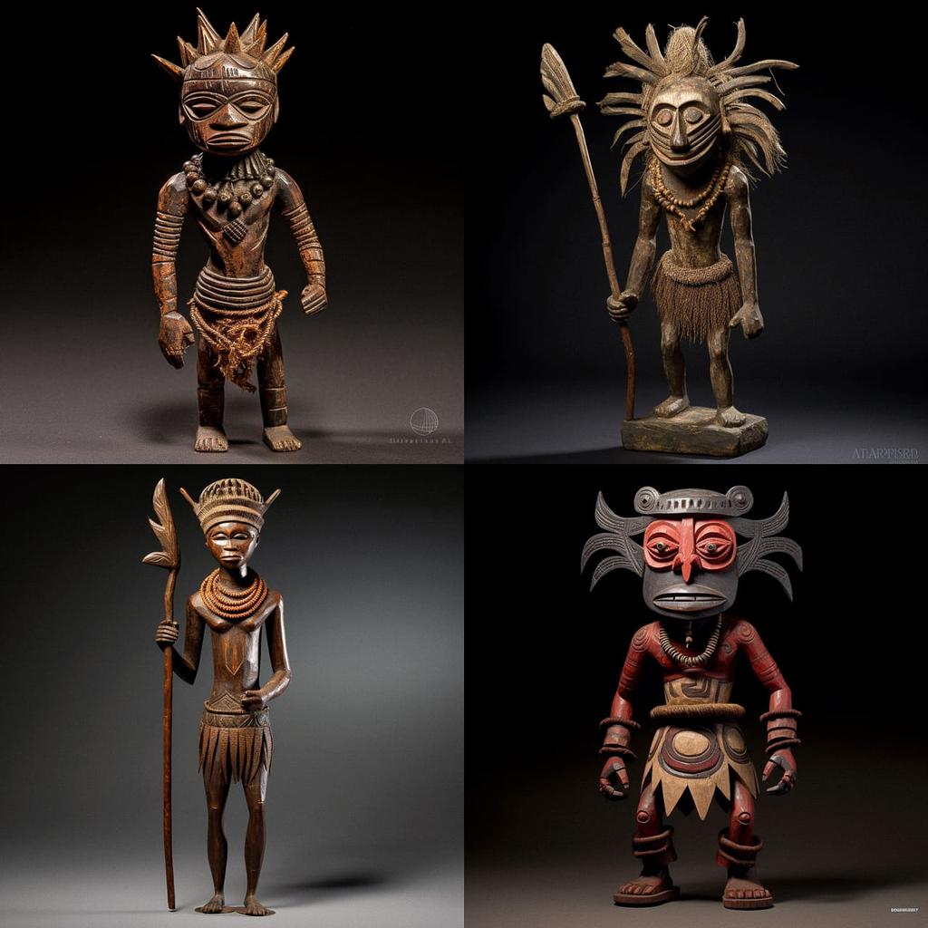 Nkisi figure style, Midjourney V5.1, render 1 of 4