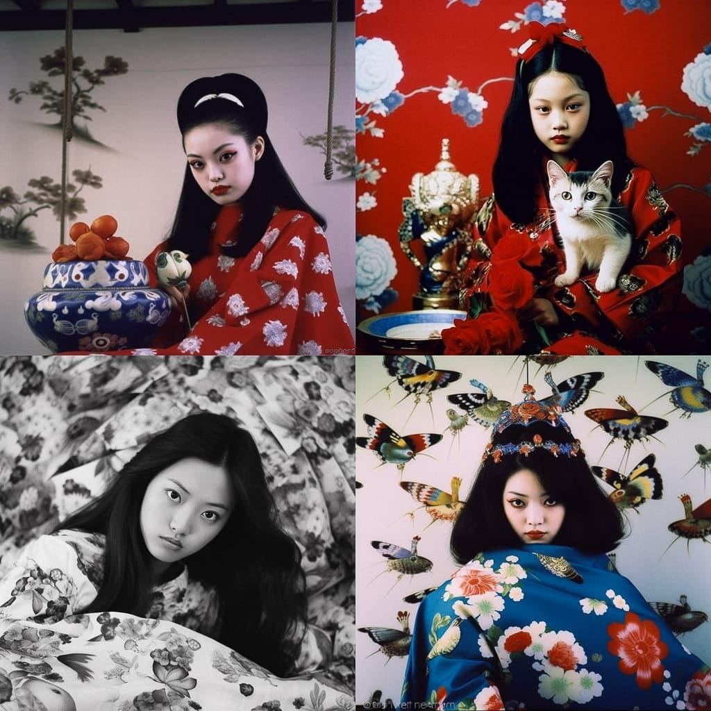 Nobuyoshi Araki style, Midjourney V5.1, render 1 of 4