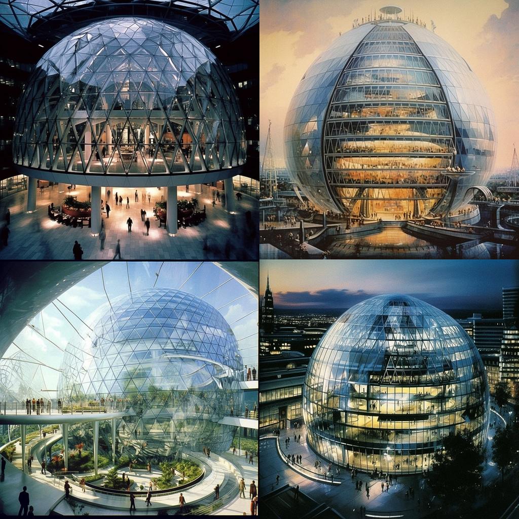 Norman Foster style, Midjourney V5.1, render 1 of 4