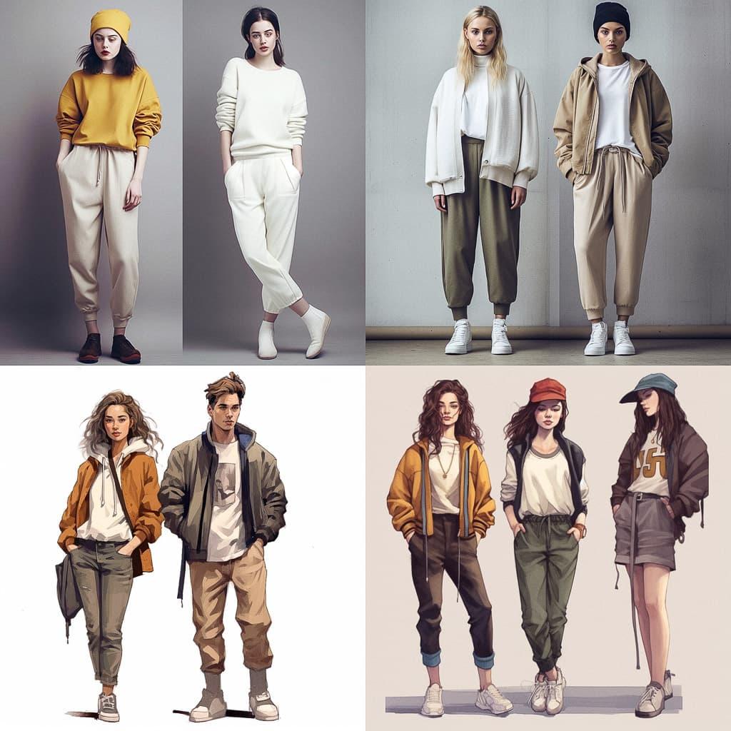 Normcore fashion style, Midjourney V5.1, render 1 of 4
