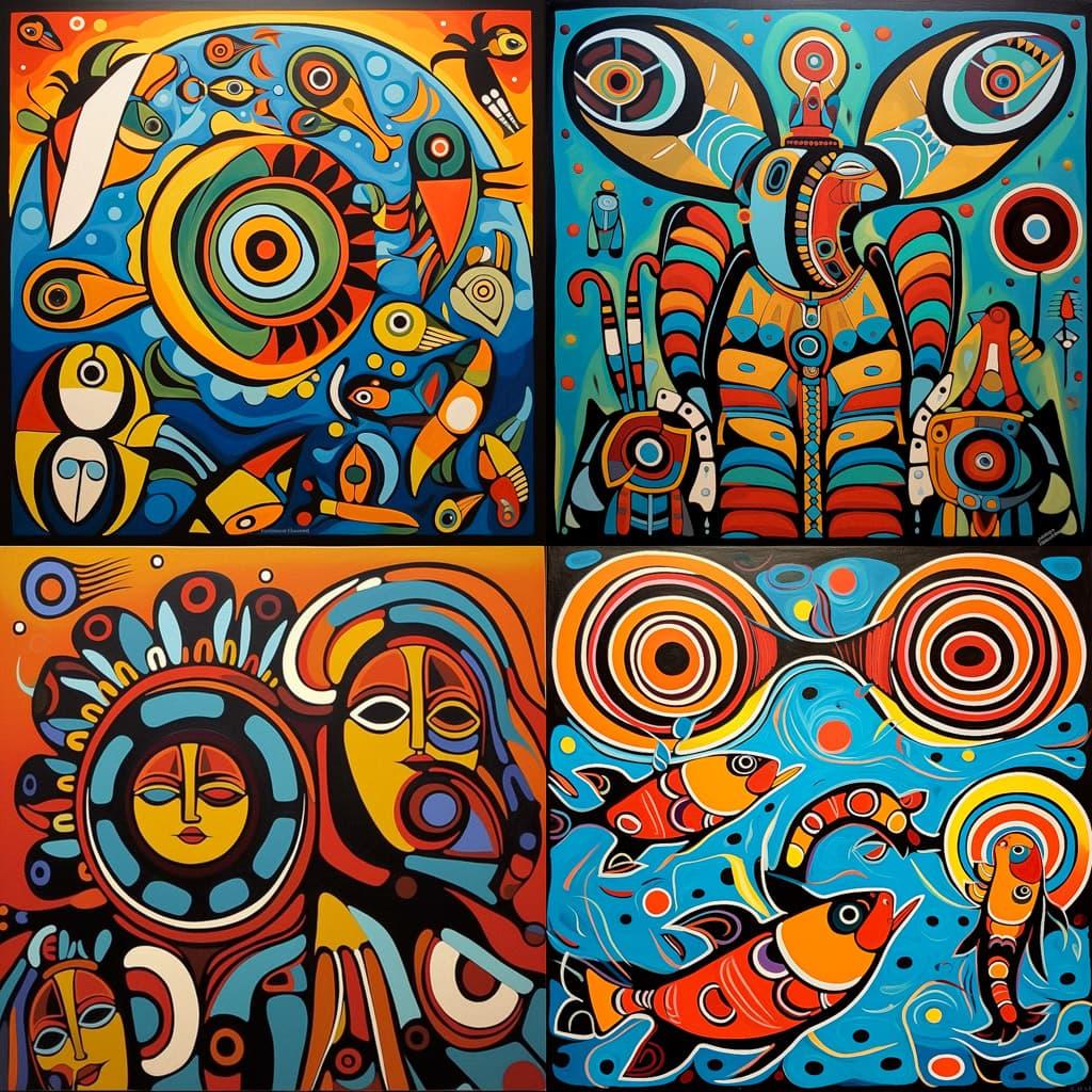 Norval Morrisseau style, Midjourney V5.1, render 1 of 4