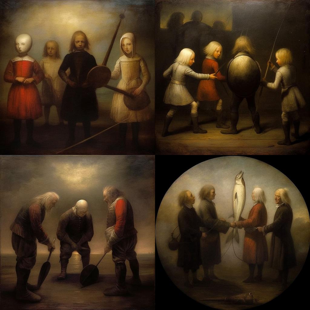 Odd Nerdrum style, Midjourney V5.1, render 1 of 4