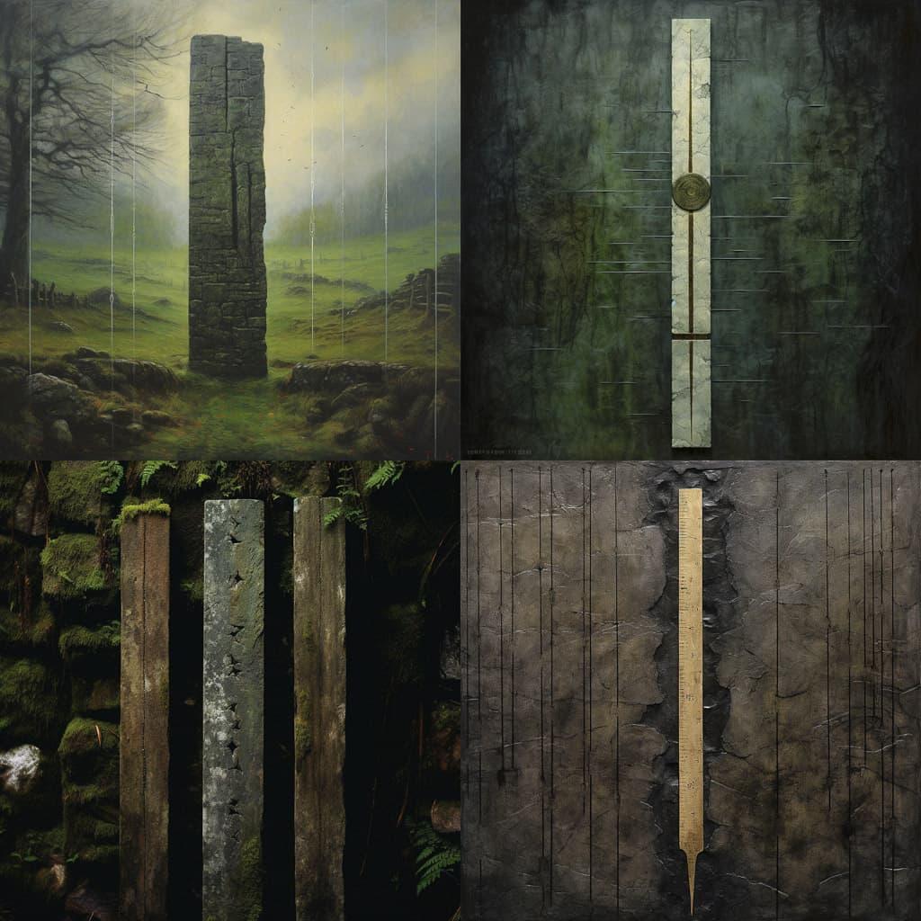 Ogham style, Midjourney V5.1, render 1 of 4
