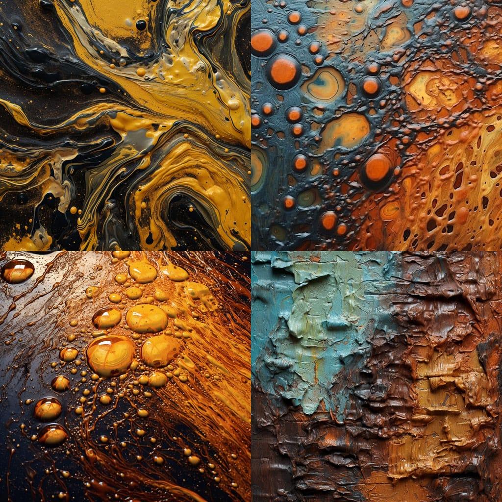 Oily texture style, Midjourney V5.1, render 1 of 4