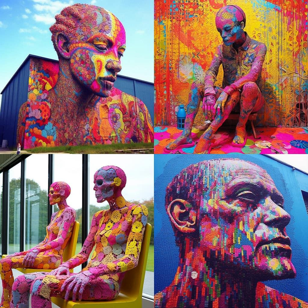 Olek style, Midjourney V5.1, render 1 of 4