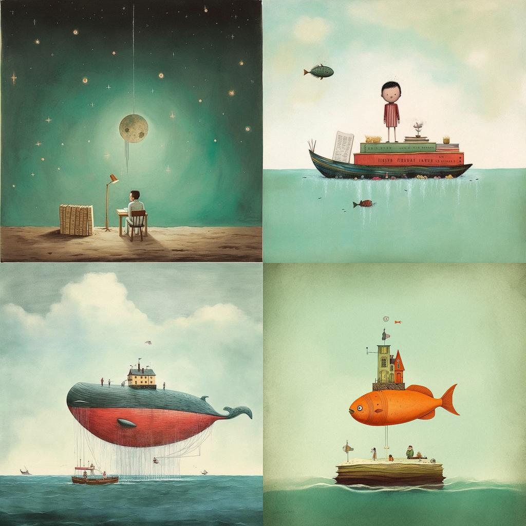 Oliver Jeffers style, Midjourney V5.1, render 1 of 4