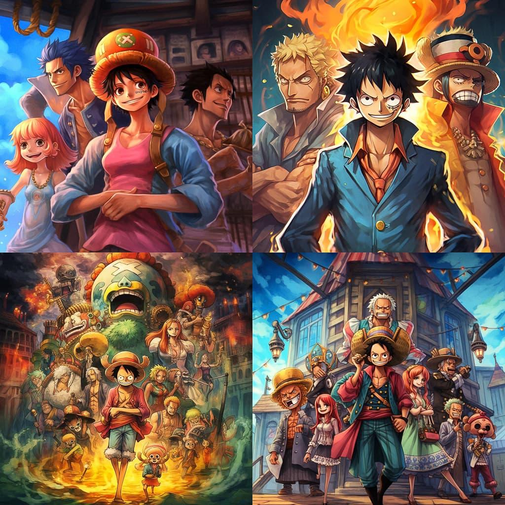 One Piece style, Midjourney V5.1, render 1 of 4