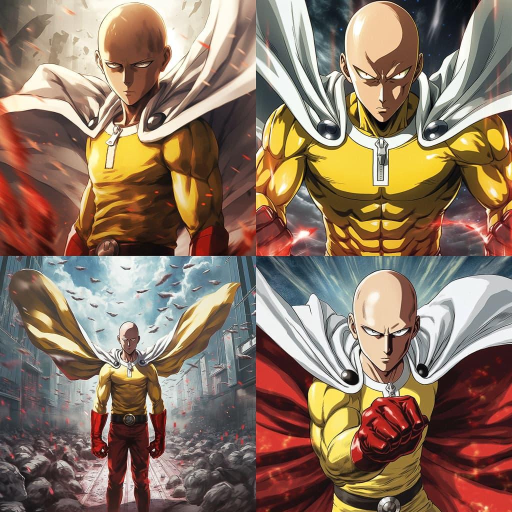 One-Punch Man style, Midjourney V5.1, render 1 of 4