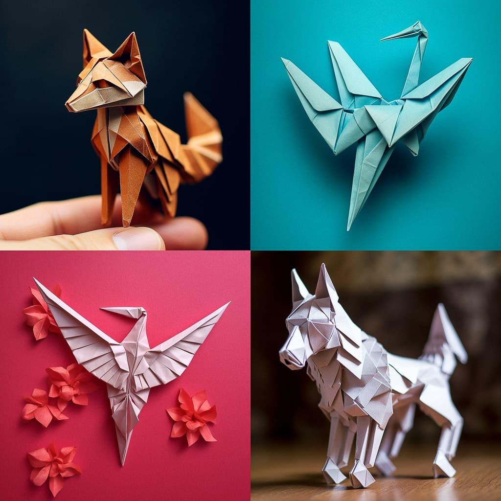 Origami style, Midjourney V5.1, render 1 of 4