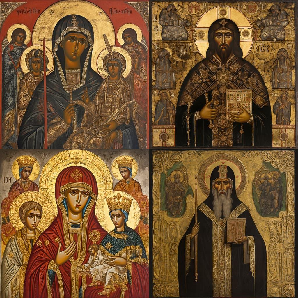 Orthodox icon style, Midjourney V5.1, render 1 of 4