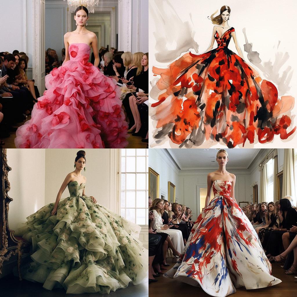 Oscar de la Renta style, Midjourney V5.1, render 1 of 4