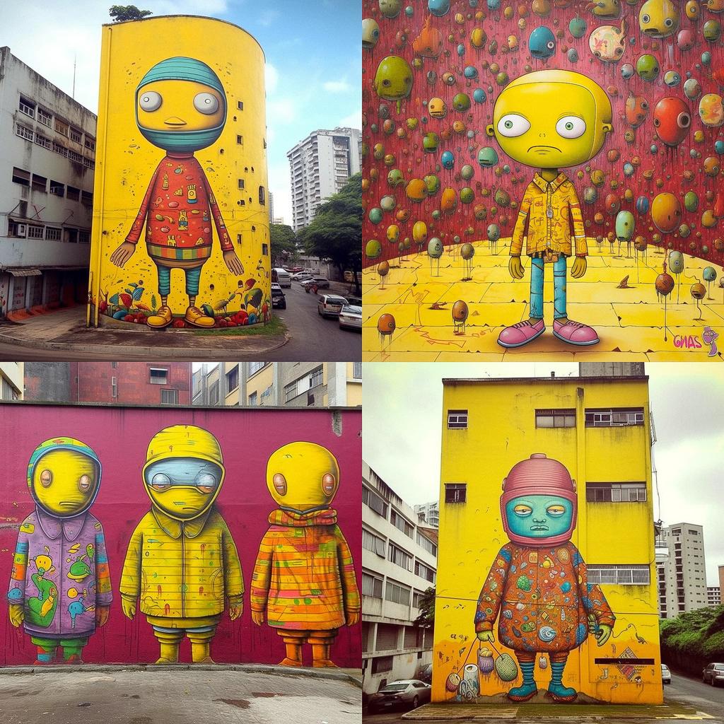 Os Gemeos style, Midjourney V5.1, render 1 of 4