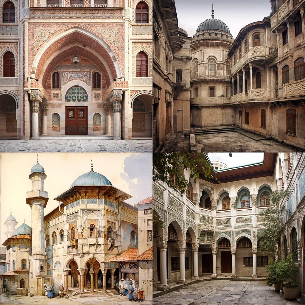 Ottoman architecture style, Midjourney V5.1, render 1 of 4