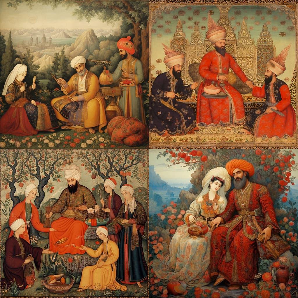 Ottoman art style, Midjourney V5.1, render 1 of 4