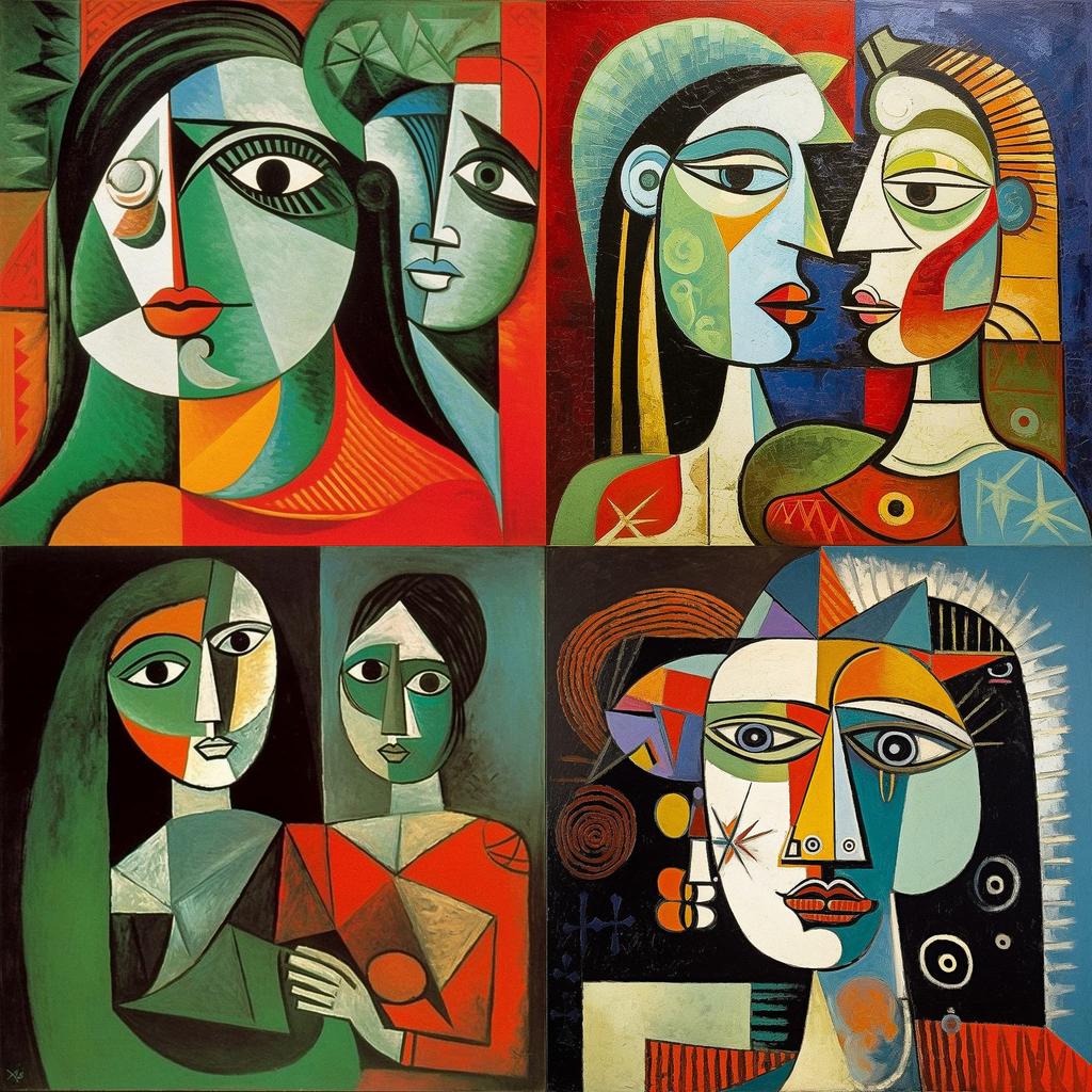 Pablo Picasso style, Midjourney V5.1, render 1 of 4