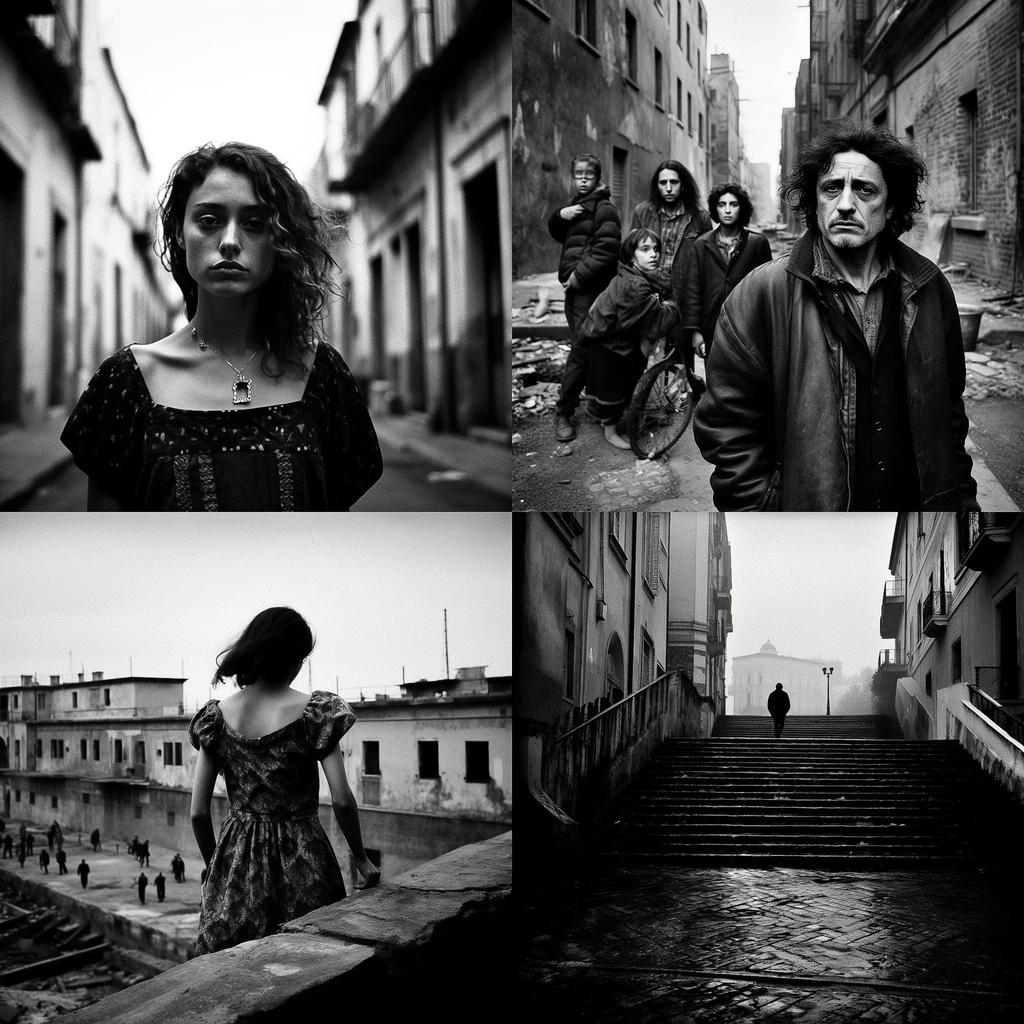 Paolo Pellegrin style, Midjourney V5.1, render 1 of 4
