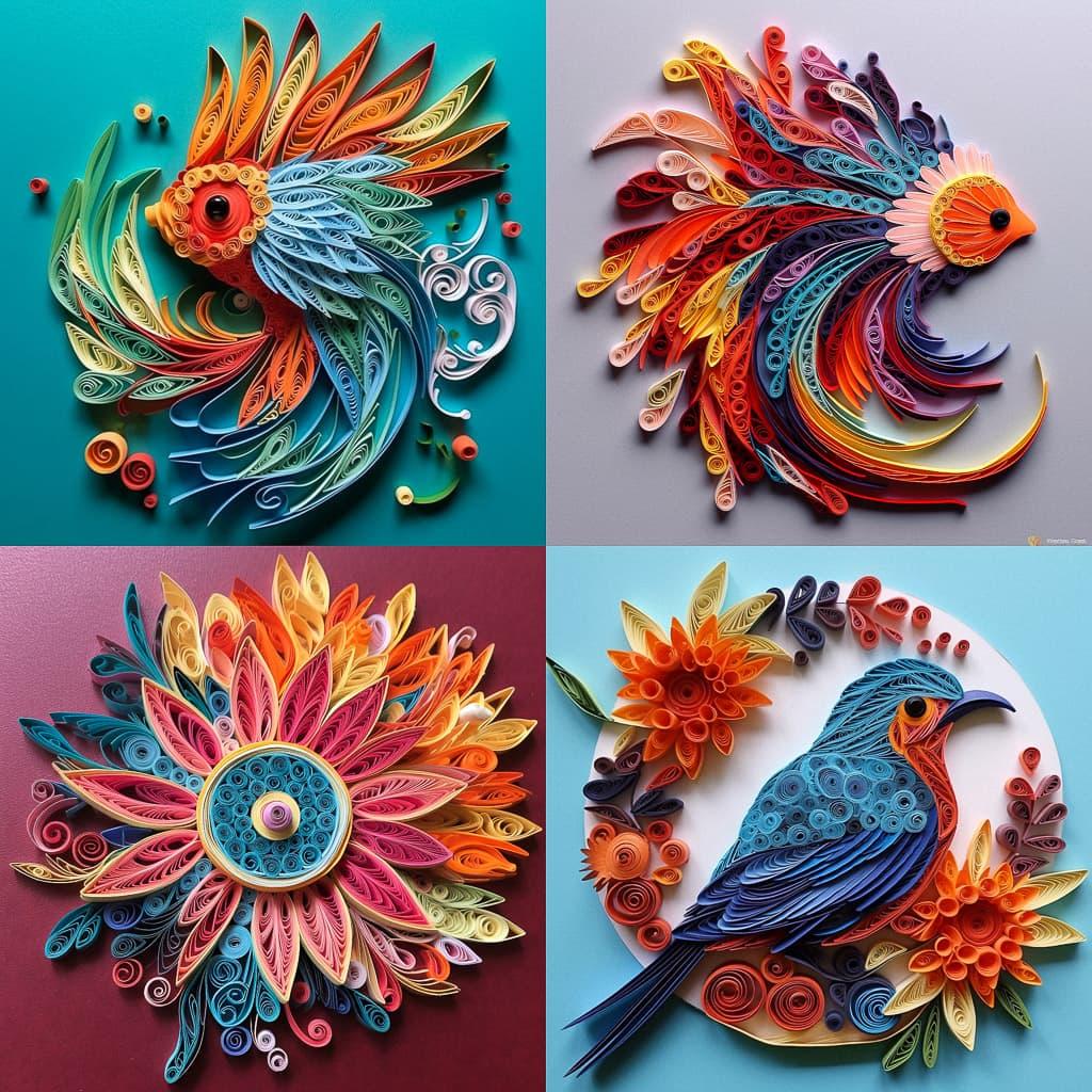 Paper quilling style, Midjourney V5.1, render 1 of 4