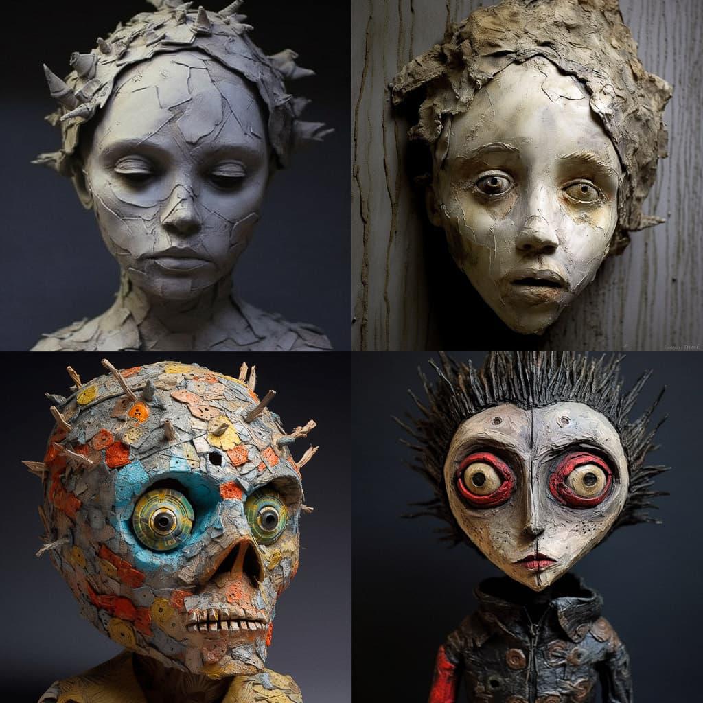 Papier-mache style, Midjourney V5.1, render 1 of 4