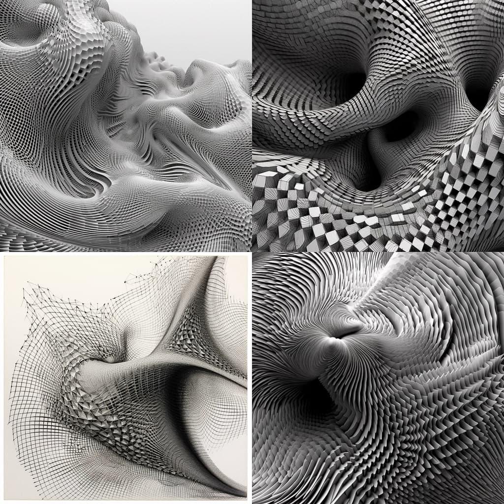 Parametric drawing style, Midjourney V5.1, render 1 of 4