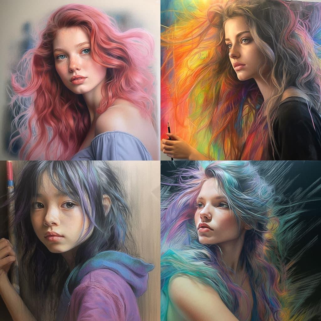 Pastel drawing style, Midjourney V5.1, render 1 of 4